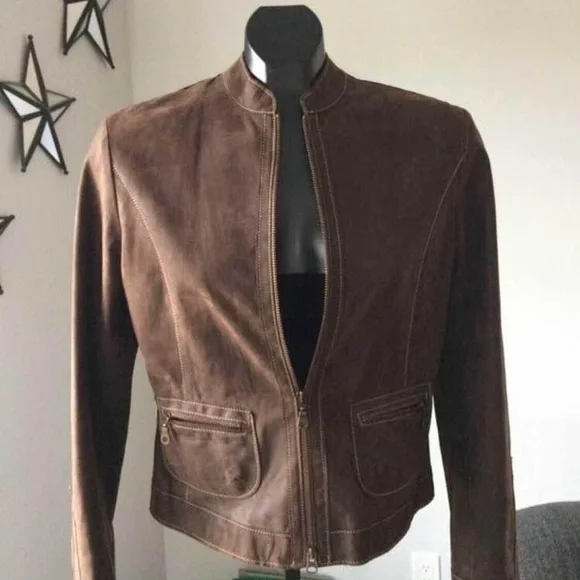 Leather jacket -Roots - Picture 2 of 10